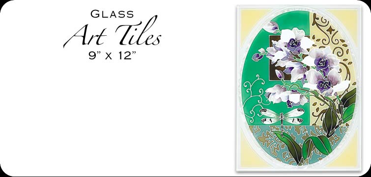 Hand Painted Glass Art Tiles