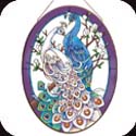 Art Panel-APM804R-White/Blue Peacocks - White/Blue Peacocks