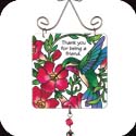 Suncatcher-JSW180R-Hummingbird & Red trumpet Vine//Thank you? - Hummingbird & Red trumpet Vine//Thank you for being a friend