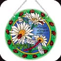 Suncatcher-LC238R-Daisies & Ladybugs/With God all things.... - Daisies & Ladybugs/With God all things are possible. Mt. 19:26