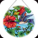 Suncatcher-LC244R-Nasturtium & Hummingbird - Nasturtium & Hummingbird