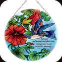 Suncatcher-LC247R-Nasturtium & Hummingbird/Splendor and majesty... - Nasturtium & Hummingbird/Splendor and majesty are before Him: strength and beauty are in His sanctuary. Ps. 96:6  