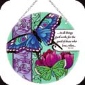 Suncatcher-LC265R-Blue Butterfly & Tulips//...in - Blue Butterfly & Tulips//...in