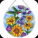 Suncatcher-LC277R-Hummingbird & Flowers - Hummingbird & Flowers