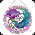 Suncatcher-LC279R-Teal Swallow with Purple Peony - Teal Swallow with Purple Peony