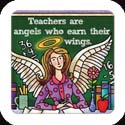 Magnet-LMG356R-Teachers//Teachers are angels who earn their wings. - Teachers//Teachers are angels who earn their wings.