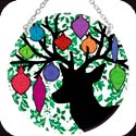 Suncatcher-MC264R-Deer & Ornaments - Deer & Ornaments