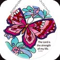 Suncatcher-MC266R-Butterfly Floral/The Lord is the... - Butterfly Floral/The Lord is the strength of my life. Ps. 25:1