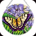 Suncatcher-MC278R-Butterfly & Blue Orchids - Butterfly & Blue Orchids