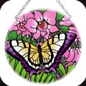 Suncatcher-MC308R-Butterfly & Pink Orchids - Butterfly & Pink Orchids