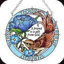 Suncatcher-MC316R-Swallow With Peony/A friend is a gift from God. - Swallow With Peony/A friend is a gift from God.