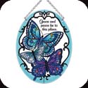 Suncatcher-MO257R-Blue Butterflies/Grace and Peace be to this place - Blue Butterflies/Grace and Peace be to this place