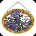 Suncatcher-MO260R-Lavender & bees/The earth s full of His unfailing love - Lavender & bees/The earth s full of His unfailing love. Ps. 33:5