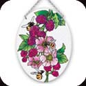 Suncatcher-MO329R-Bees & Raspberries - Bees & Raspberries