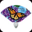 Nightlight-NL135R-Monarch & Wisteria/God loves you and so do I - Monarch & Wisteria/God loves you and so do I