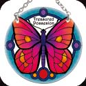 Suncatcher-087R-Jeweled Butterfly/Treasured Possession  - Hummingbird & Bee/?Wait for the Lord! Ps. 27:14