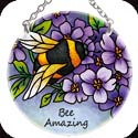 Suncatcher-SC146R-Bee & Purple Flowers/Bee Amazing - Bee & Purple Flowers/Bee Amazing