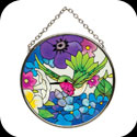 Suncatcher-SC196-Indigo Hydrangea & Hummingbird - Indigo Hydrangea & Hummingbird