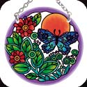 Suncatcher-SC225R-Stylized Butterfly & Leaves - Stylized Butterfly & Leaves