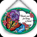 Suncatcher-SO159R-Victorian Flowers/Thank you for being a friend - Victorian Flowers/Thank you for being a friend