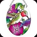 Suncatcher-SO170R-Hummingbird & Petunias - Hummingbird & Petunias