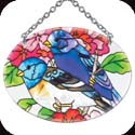 Suncatcher-SO253R-Buntings & Rhododendrons - Buntings & Rhododendrons