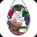 Suncatcher-SO279R-Grapes & Cheese/Taste and see that the LORD is good...Ps. 34:8 - Grapes & Cheese/Taste and see that the LORD is good...Ps. 34:8