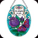 Suncatcher-SO289R-Butterfly & Purple Roses//He d - Butterfly & Purple Roses//He d