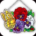 Suncatcher-SSB1006R-Butterfly & Pansies - Butterfly & Pansies