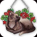 Suncatcher-SSB1039R-Cat & Geraniums - Cat & Geraniums