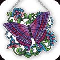 Suncatcher-SSB1046R-Butterfly on Pattern - Butterfly on Pattern