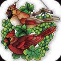 Suncatcher-SSE1027R-Cardinals & Green Grapes - Cardinals & Green Grapes