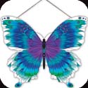 Suncatcher-SSP1008R-White & Turquoise Butterfly - White & Turquoise Butterfly